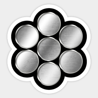 Kuki Clan Kamon Silver Chrome Sticker